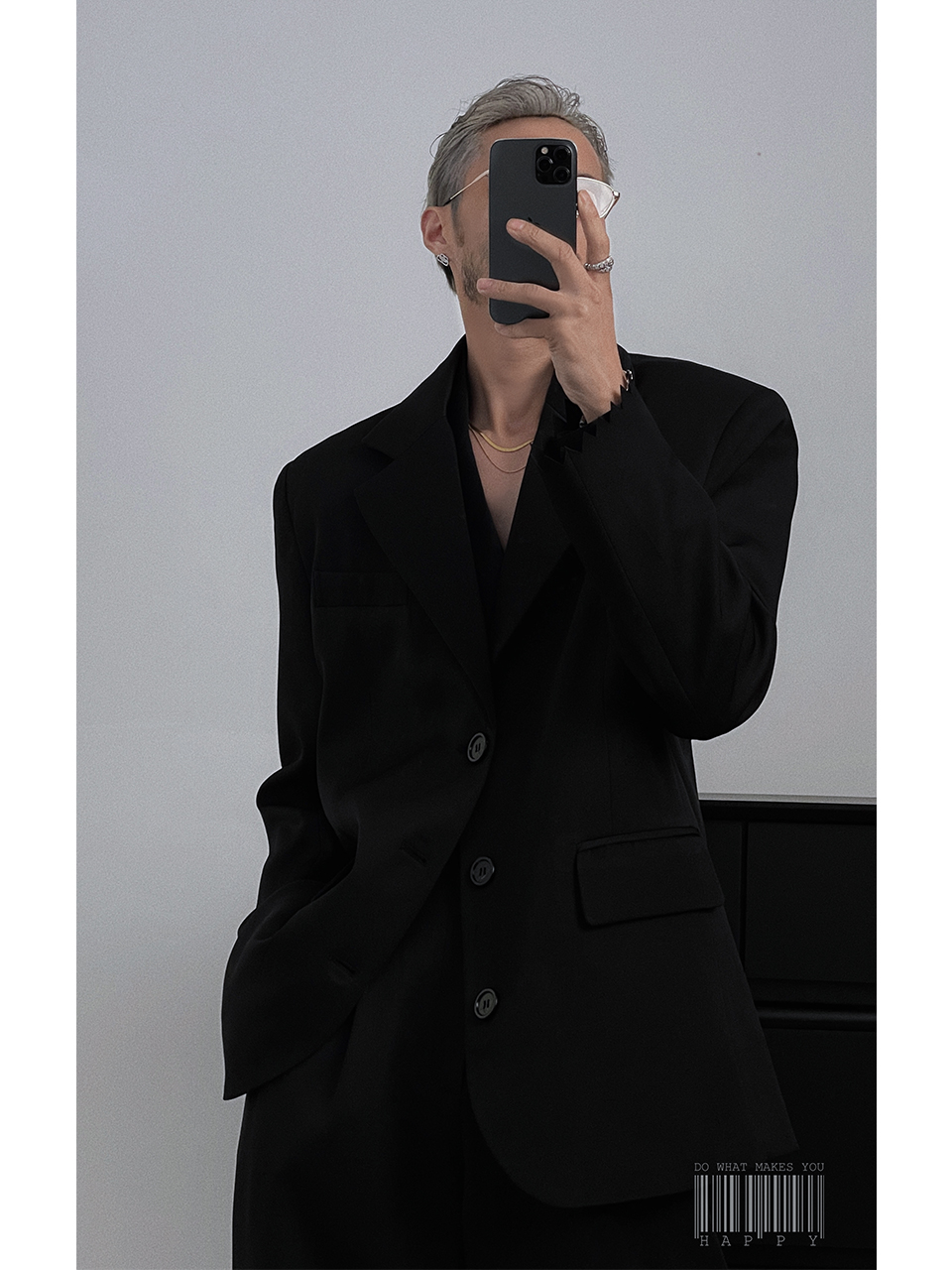 High-End Tailored Dragon Dadao Suit Set â€“ Loose Blazer & Wide-Leg Draped Trousers for a Chic Look