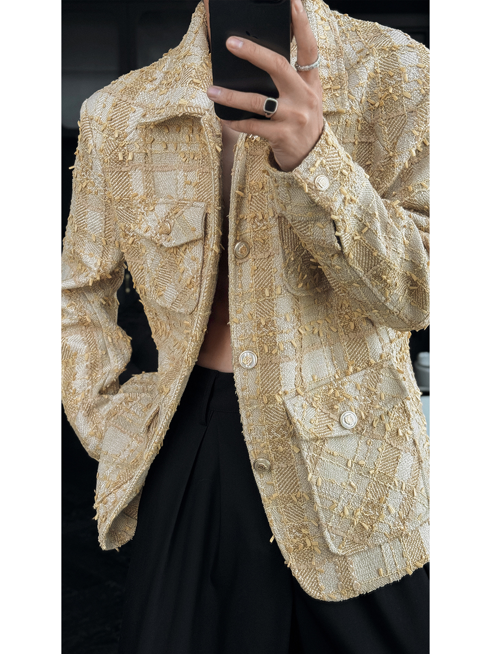 High-End Woven Design Casual Su Jacket for Men - Dragon Talk 2025 Autumn Versatile Fragrance Style Top High-End Woven Design Casual Su Jacket for Men - Dragon Talk 2025 Autumn Versatile Fragrance Style Top