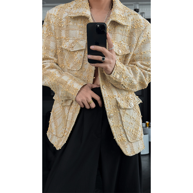 High-End Woven Design Casual Su Jacket for Men - Dragon Talk 2025 Autumn Versatile Fragrance Style Top High-End Woven Design Casual Su Jacket for Men - Dragon Talk 2025 Autumn Versatile Fragrance Style Top