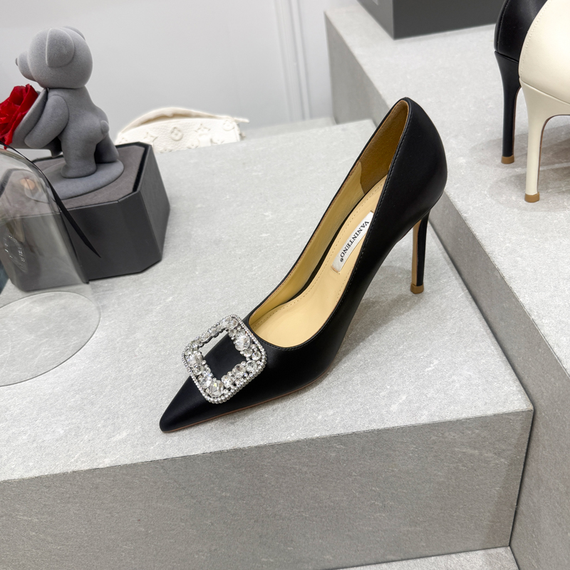 High-Heeled Party Shoes with Pointed Toe and Rhinestone Buckle - Shallow Mouth Fine Heel Design, Chic Ins Style High-Heeled Party Shoes with Pointed Toe and Rhinestone Buckle - Shallow Mouth Fine Heel Design, Chic Ins Style