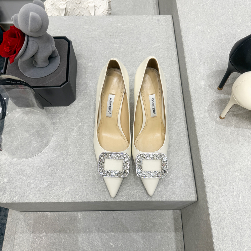 High-Heeled Party Shoes with Pointed Toe and Rhinestone Buckle - Shallow Mouth Fine Heel Design, Chic Ins Style High-Heeled Party Shoes with Pointed Toe and Rhinestone Buckle - Shallow Mouth Fine Heel Design, Chic Ins Style