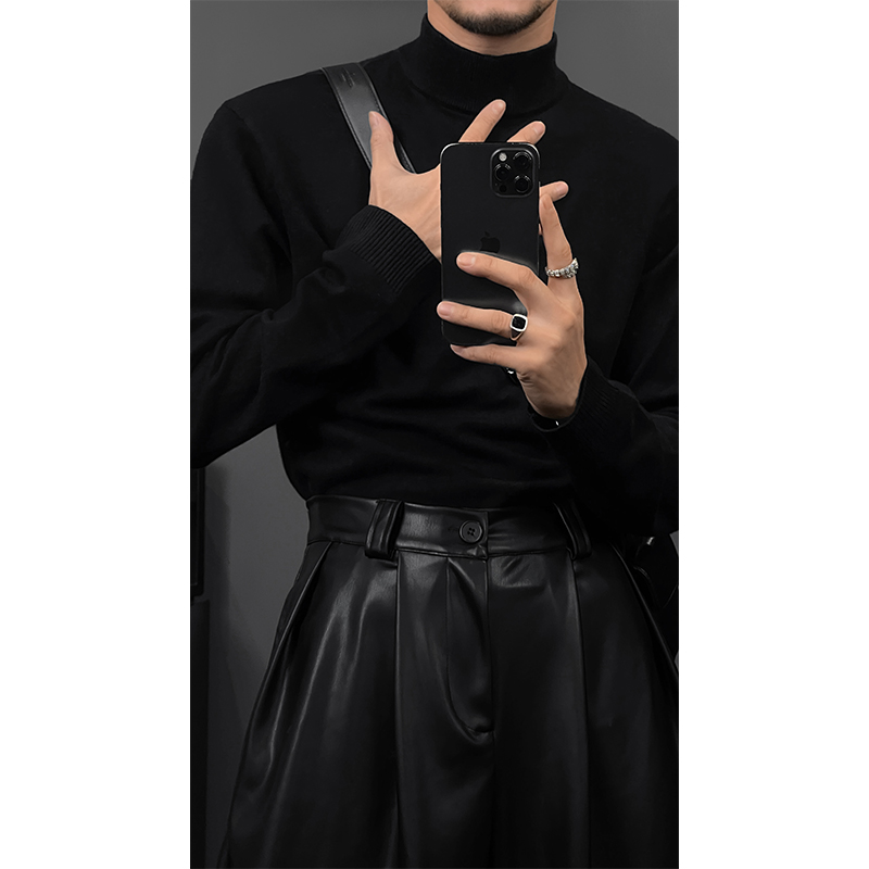 High Neck Knit Sweater for Women - Versatile Long Sleeve Base Layer - Warm Autumn Winter Fashion, Casual Ins Style