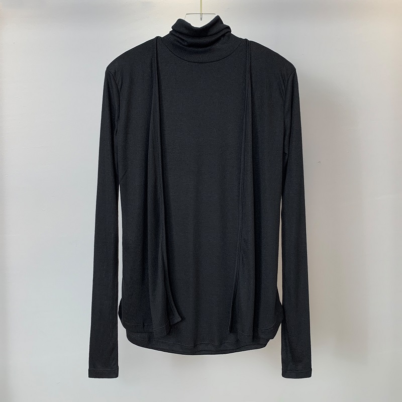 High-Neck Sleeveless Vest Top with Long Sleeve Cardigan - Minimalist Two-Piece Set for Women, Perfect for Autumn and Winter Fashion High-Neck Sleeveless Vest Top with Long Sleeve Cardigan - Minimalist Two-Piece Set for Women, Perfect for Autumn and Winter Fashion