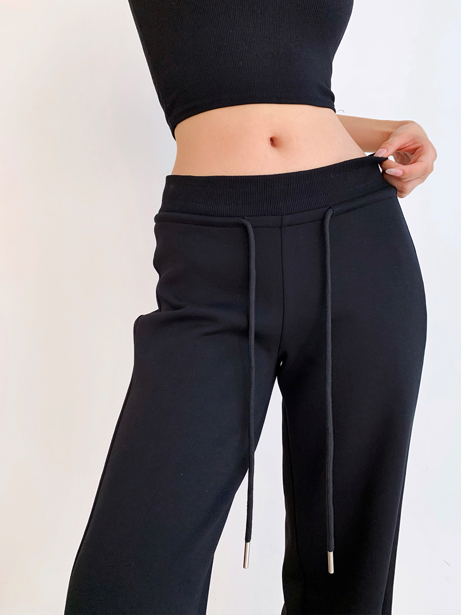 High-Quality Low-Waist Drawstring Straight-Leg Flared Pants - Youthful Casual Style for Leg-Lengthening Look High-Quality Low-Waist Drawstring Straight-Leg Flared Pants - Youthful Casual Style for Leg-Lengthening Look