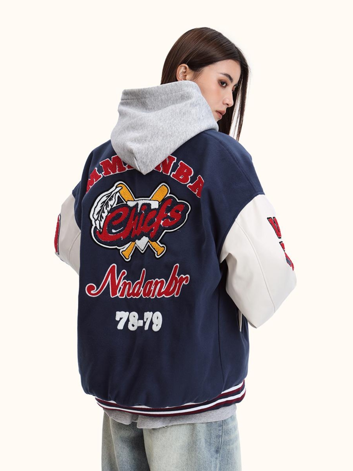 High Street Baseball Jacket for Men and Women - Loose-Fitting Plush Embroidered Hip-Hop Style Outerwear High Street Baseball Jacket for Men and Women - Loose-Fitting Plush Embroidered Hip-Hop Style Outerwear