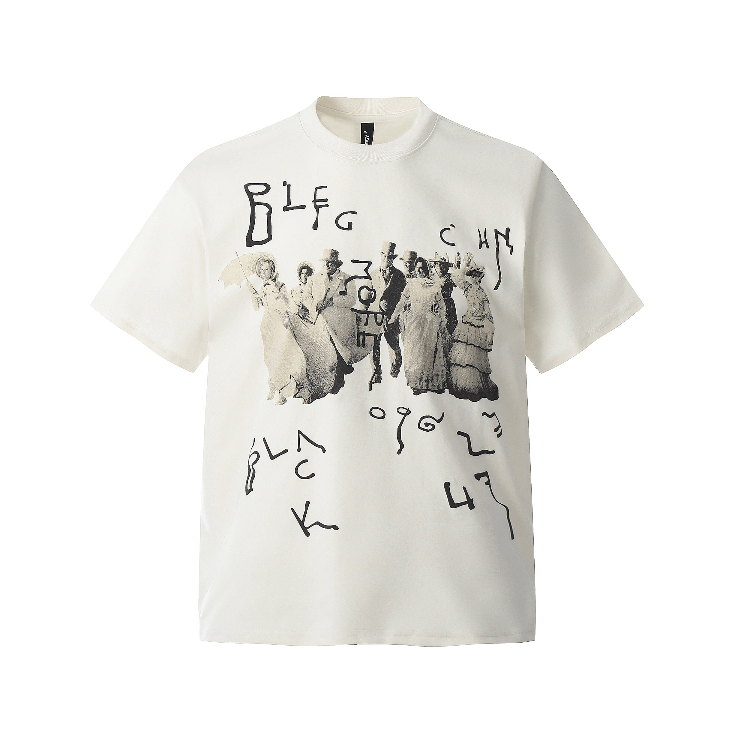 High Street Retro Character Print Short Sleeve T-Shirt for Women, Casual Loose Fit Summer Top, 90s Y2K Fashion Trend High Street Retro Character Print Short Sleeve T-Shirt for Women, Casual Loose Fit Summer Top, 90s Y2K Fashion Trend