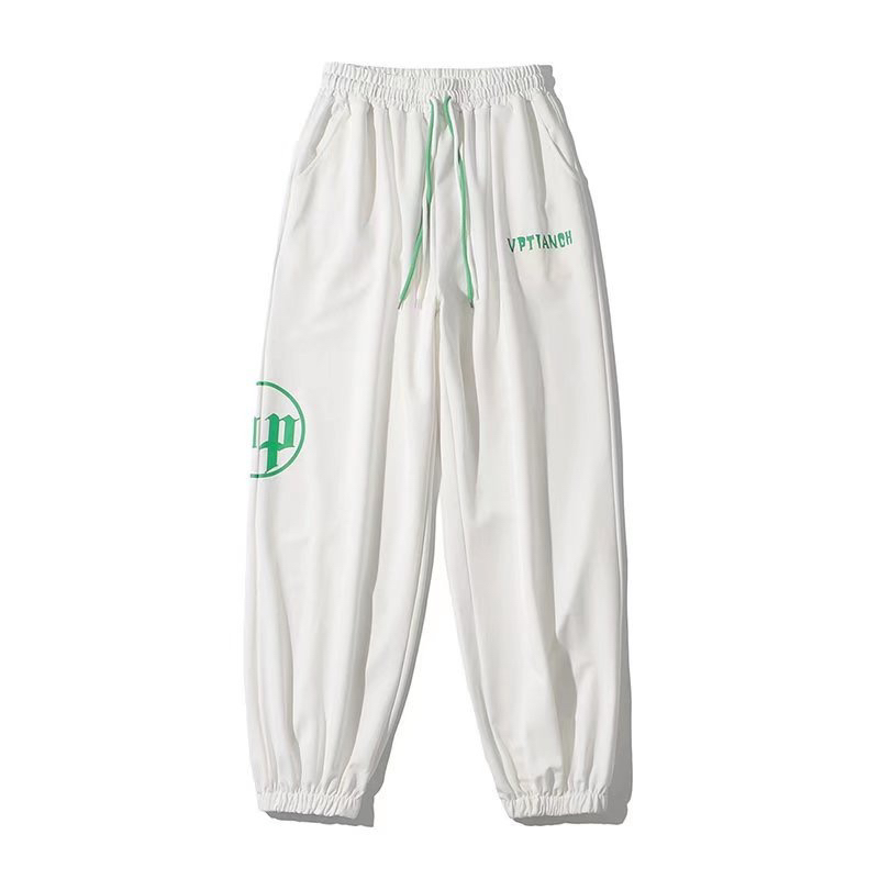 High Street White Letter Printed Jazz Dance Harem Jogger Pants for Practice and Performance High Street White Letter Printed Jazz Dance Harem Jogger Pants for Practice and Performance
