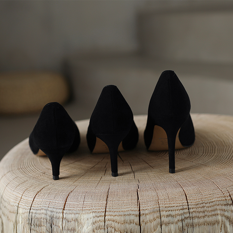 High Suede Pointed Toe Flats for Women - Three Styles with Thin Heels, Ideal for Professional Commuting and Office Wear High Suede Pointed Toe Flats for Women - Three Styles with Thin Heels, Ideal for Professional Commuting and Office Wear