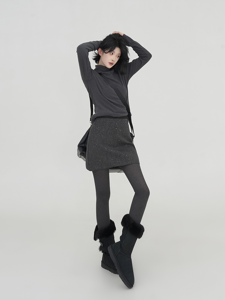 High-Waisted A-Line Skirt for Women, Solid Color, Versatile Slim-Fit, Autumn Winter 2024, Korean Style, Bodycon Short Skirt High-Waisted A-Line Skirt for Women, Solid Color, Versatile Slim-Fit, Autumn Winter 2024, Korean Style, Bodycon Short Skirt