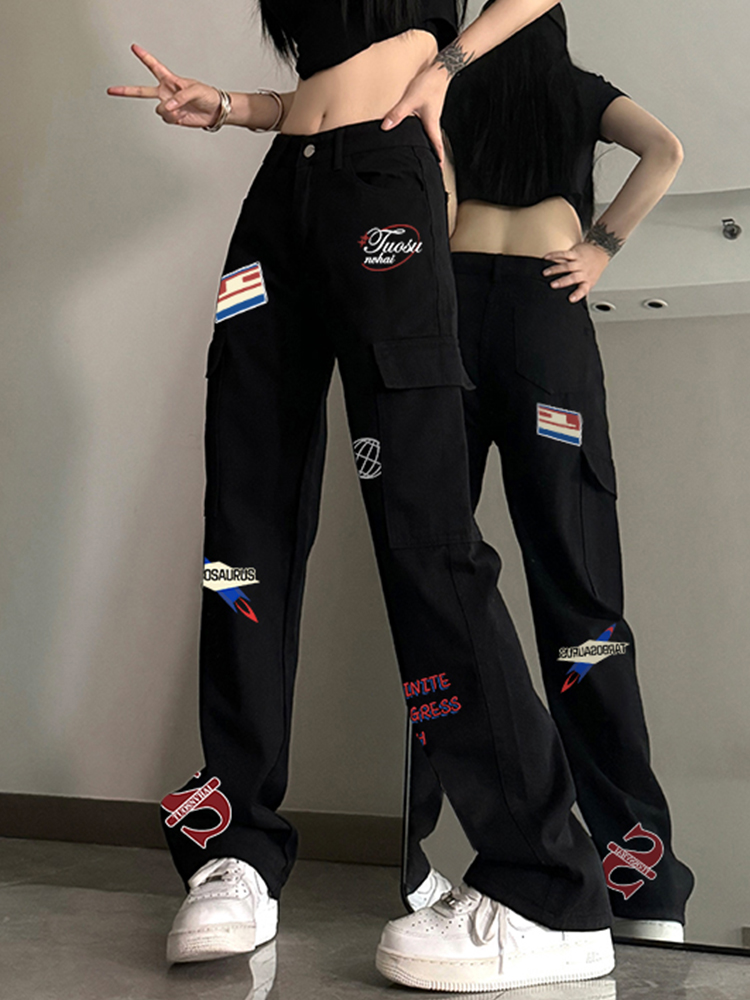 High-Waisted American-Style Workwear Jeans for Women, Casual Slimming Loose Straight-Leg Wide-Leg Pants, Versatile Everyday Fashion High-Waisted American-Style Workwear Jeans for Women, Casual Slimming Loose Straight-Leg Wide-Leg Pants, Versatile Everyday Fashion