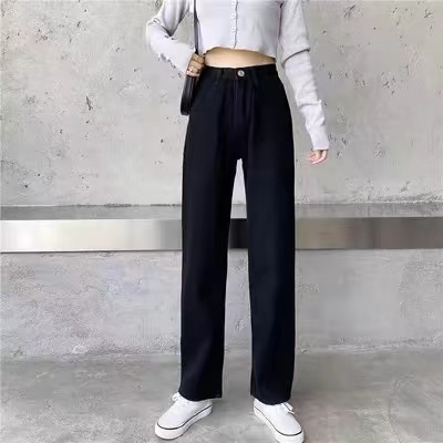 High-Waisted American-Style Workwear Jeans for Women, Slimming Loose Straight-Leg Casual Wide-Leg Pants, Versatile Fashion Essential High-Waisted American-Style Workwear Jeans for Women, Slimming Loose Straight-Leg Casual Wide-Leg Pants, Versatile Fashion Essential