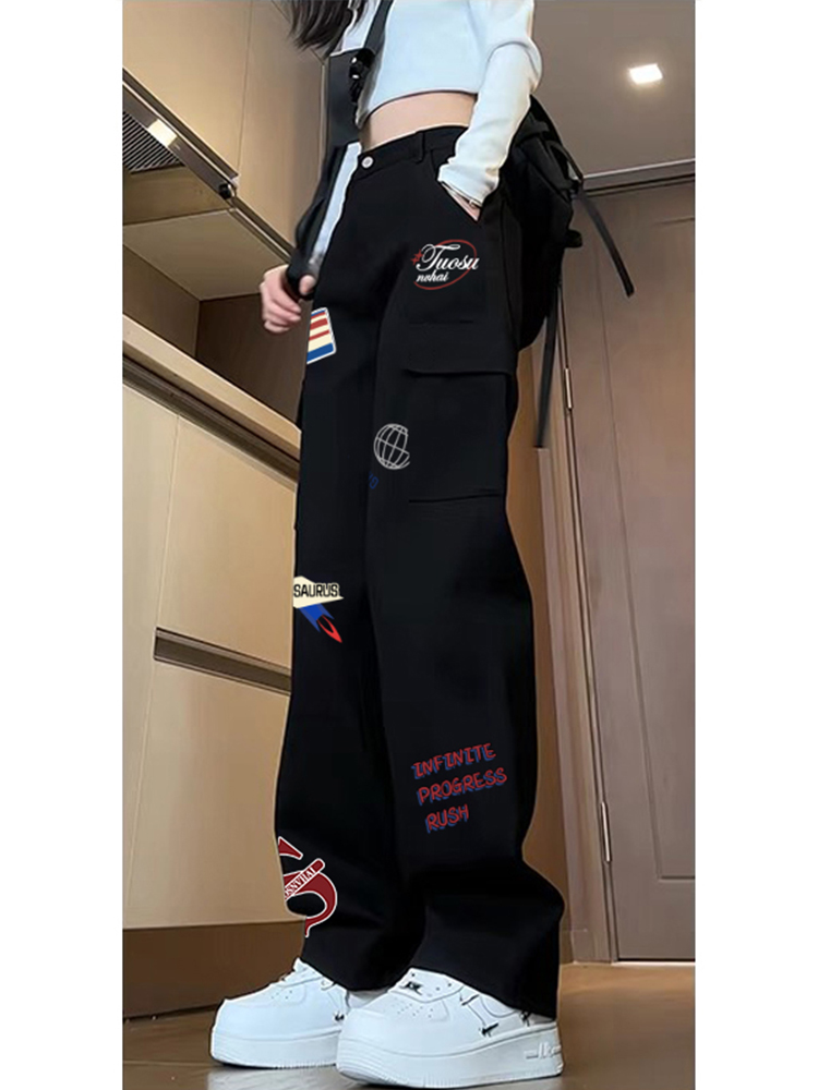 High-Waisted American Workwear Jeans for Women, Slimming Loose Straight-Leg Wide-Leg Casual Pants, Versatile Everyday Style High-Waisted American Workwear Jeans for Women, Slimming Loose Straight-Leg Wide-Leg Casual Pants, Versatile Everyday Style