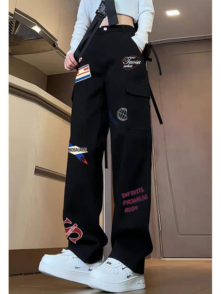 High-Waisted American Workwear Jeans for Women, Slimming Loose Straight-Leg Wide-Leg Casual Pants, Versatile Everyday Style High-Waisted American Workwear Jeans for Women, Slimming Loose Straight-Leg Wide-Leg Casual Pants, Versatile Everyday Style