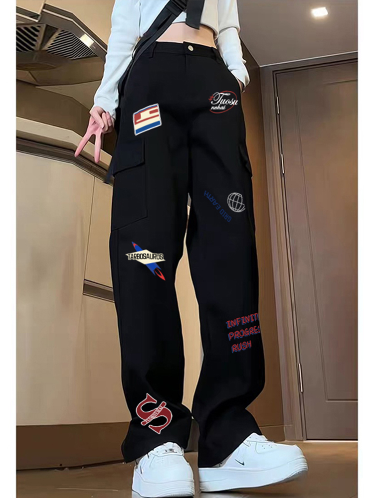 High-Waisted American Workwear Jeans for Women, Slimming Loose Straight-Leg Wide-Leg Casual Pants, Versatile Everyday Style High-Waisted American Workwear Jeans for Women, Slimming Loose Straight-Leg Wide-Leg Casual Pants, Versatile Everyday Style