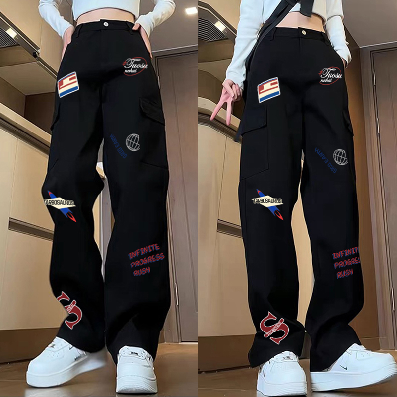 High-Waisted American Workwear Jeans for Women, Slimming Loose Straight-Leg Wide-Leg Casual Pants, Versatile Everyday Style