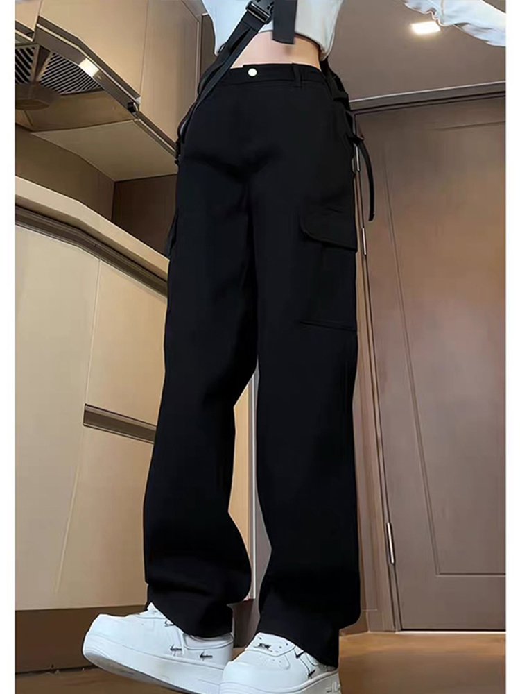 High-Waisted Black Denim Jeans for Women, American-Style Workwear, Slimming Loose Straight-Leg Wide-Leg Casual Pants High-Waisted Black Denim Jeans for Women, American-Style Workwear, Slimming Loose Straight-Leg Wide-Leg Casual Pants