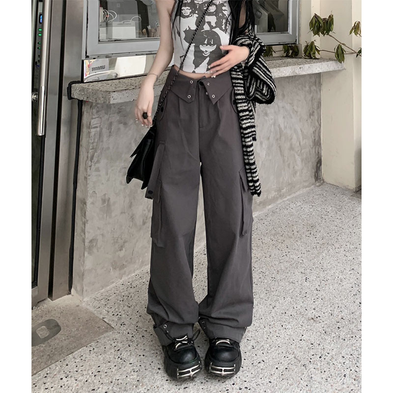 High-Waisted Cargo Pants for Women - Stylish Multi-Pocket Straight-Leg Dance Trousers for Jazz and Casual Wear