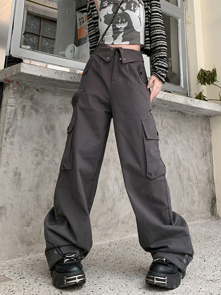 High-Waisted Cargo Pants for Women - Stylish Multi-Pocket Straight-Leg Dance Trousers for Jazz and Casual Wear High-Waisted Cargo Pants for Women - Stylish Multi-Pocket Straight-Leg Dance Trousers for Jazz and Casual Wear
