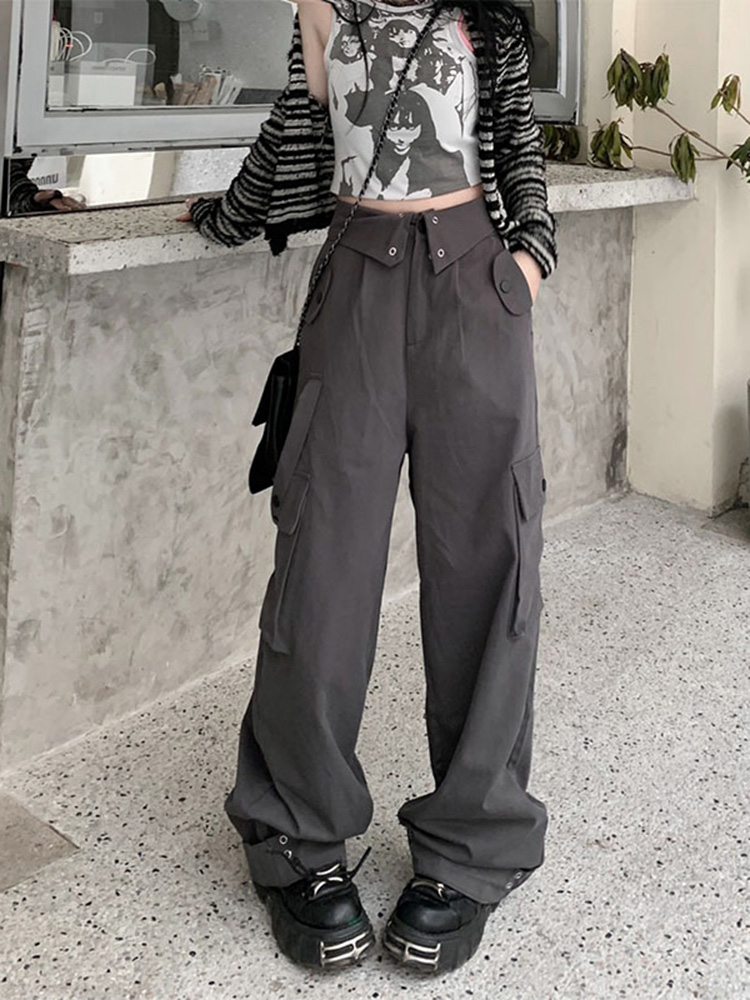 High-Waisted Cargo Pants for Women - Stylish Multi-Pocket Straight-Leg Dance Trousers for Jazz and Casual Wear High-Waisted Cargo Pants for Women - Stylish Multi-Pocket Straight-Leg Dance Trousers for Jazz and Casual Wear