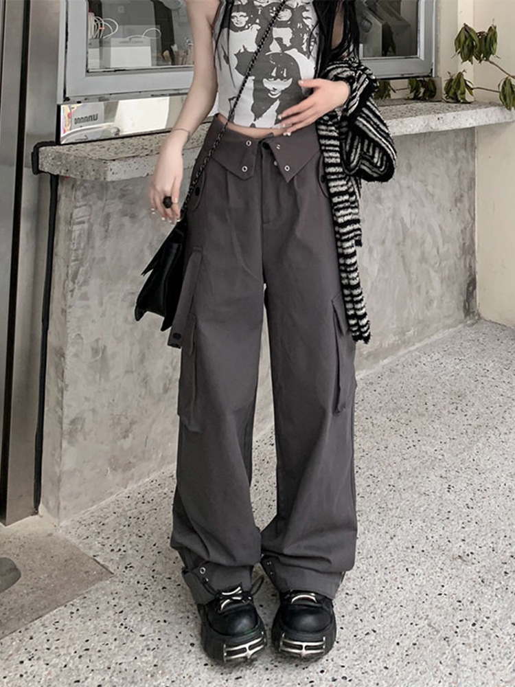 High-Waisted Cargo Pants for Women - Stylish Multi-Pocket Straight-Leg Dance Trousers for Jazz and Casual Wear High-Waisted Cargo Pants for Women - Stylish Multi-Pocket Straight-Leg Dance Trousers for Jazz and Casual Wear