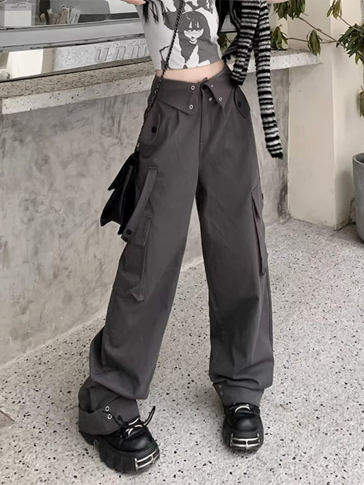 High-Waisted Cargo Pants for Women - Stylish Multi-Pocket Straight-Leg Dance Trousers for Jazz and Casual Wear