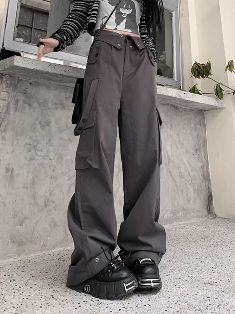 High-Waisted Cargo Pants for Women - Stylish Multi-Pocket Straight-Leg Dance Trousers for Jazz and Casual Wear High-Waisted Cargo Pants for Women - Stylish Multi-Pocket Straight-Leg Dance Trousers for Jazz and Casual Wear