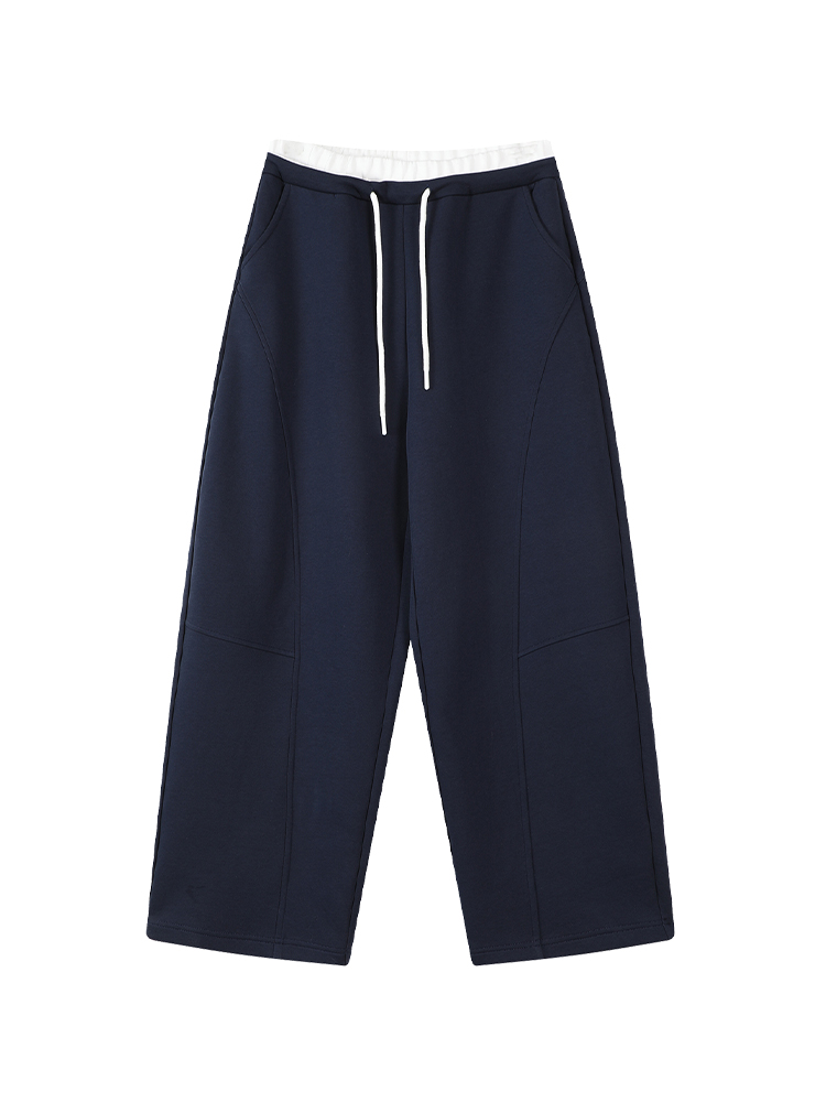 High-Waisted Draped Wide-Leg Casual Pants for Women - Spring Korean Style Loose Versatile Elastic Waist Floor-Length Trousers