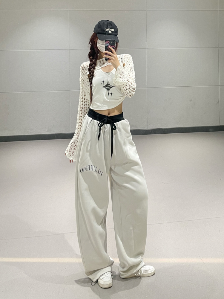 High-Waisted Fake Two-Piece Sports Pants for Women - Casual Jazz Dance Trousers - Early Autumn Fashion High-Waisted Fake Two-Piece Sports Pants for Women - Casual Jazz Dance Trousers - Early Autumn Fashion