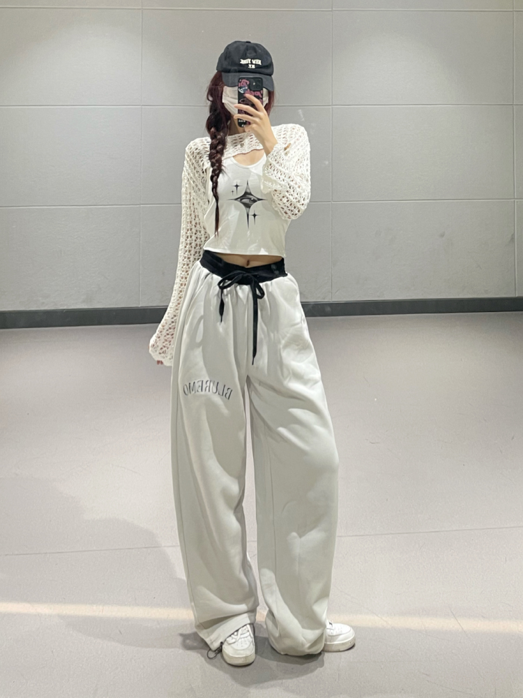 High-Waisted Fake Two-Piece Sports Pants for Women - Casual Jazz Dance Trousers - Early Autumn Fashion