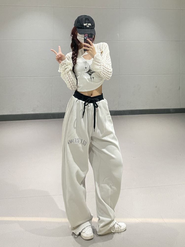 High-Waisted Fake Two-Piece Sports Pants for Women - Casual Jazz Dance Trousers - Early Autumn Fashion High-Waisted Fake Two-Piece Sports Pants for Women - Casual Jazz Dance Trousers - Early Autumn Fashion