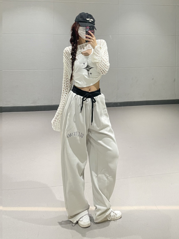 High-Waisted Fake Two-Piece Sports Pants for Women - Casual Jazz Dance Trousers - Early Autumn Fashion High-Waisted Fake Two-Piece Sports Pants for Women - Casual Jazz Dance Trousers - Early Autumn Fashion