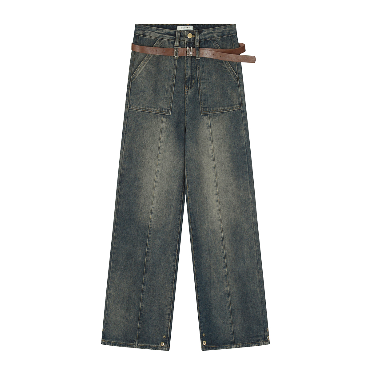High-Waisted Floor-Length Distressed Jeans for Men and Women - Loose American Vintage Wide-Leg Dad Pants - Casual Y2K Style