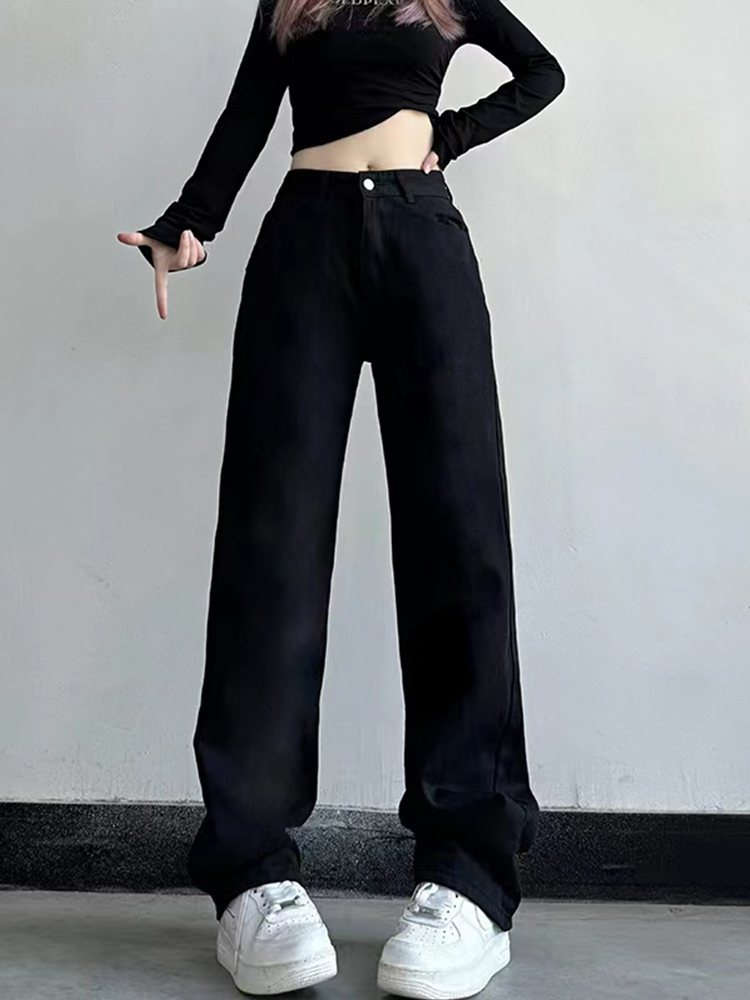 High-Waisted Loose Straight Wide-Leg Jeans for Women - Trendy American Street Style, Versatile & Slimming Casual Pants High-Waisted Loose Straight Wide-Leg Jeans for Women - Trendy American Street Style, Versatile & Slimming Casual Pants