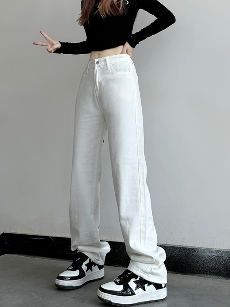 High-Waisted Loose Straight Wide-Leg Jeans for Women - Trendy American Street Style, Versatile & Slimming Casual Pants High-Waisted Loose Straight Wide-Leg Jeans for Women - Trendy American Street Style, Versatile & Slimming Casual Pants