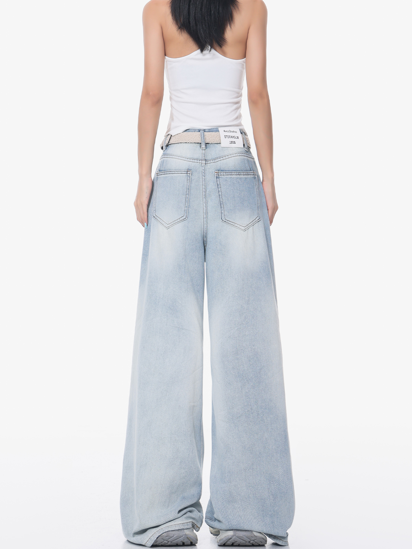 High-Waisted Loose Wide-Leg Ripped Denim Jeans for Women - American Street Style Summer Fashion High-Waisted Loose Wide-Leg Ripped Denim Jeans for Women - American Street Style Summer Fashion