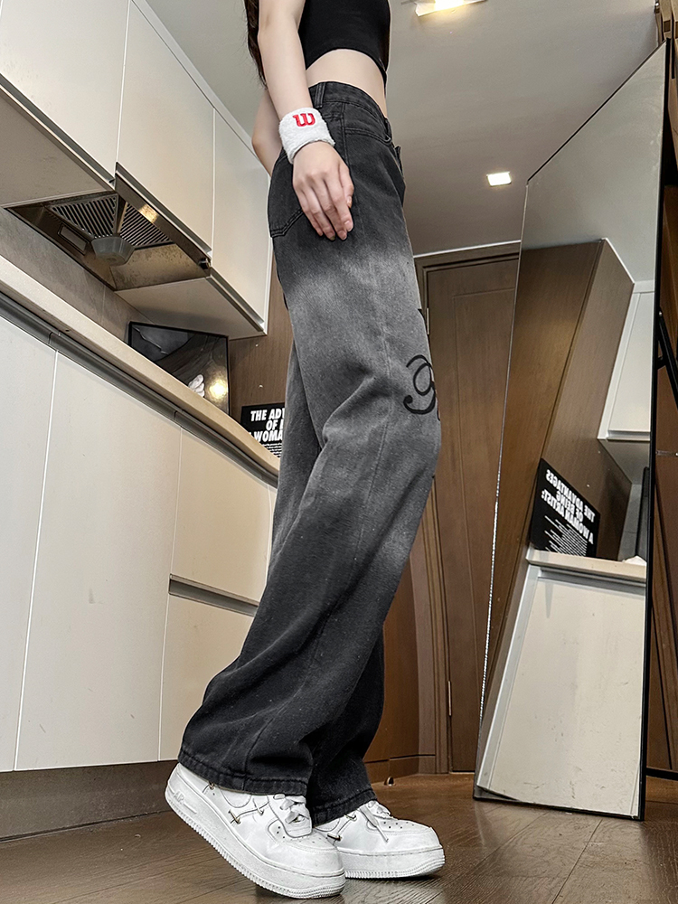 High-Waisted Printed Wide-Leg Jeans for Women - Casual Slim-Fit American High Street Style 2025 Fashion Trend High-Waisted Printed Wide-Leg Jeans for Women - Casual Slim-Fit American High Street Style 2025 Fashion Trend