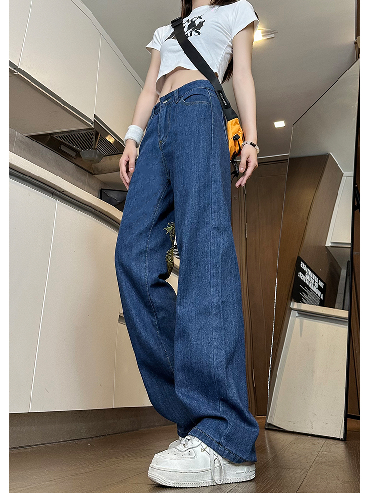 High-Waisted Slim Straight Wide-Leg Women's Jeans with Embroidery - Casual American High Street Style, Trendy Versatile Fashion High-Waisted Slim Straight Wide-Leg Women's Jeans with Embroidery - Casual American High Street Style, Trendy Versatile Fashion