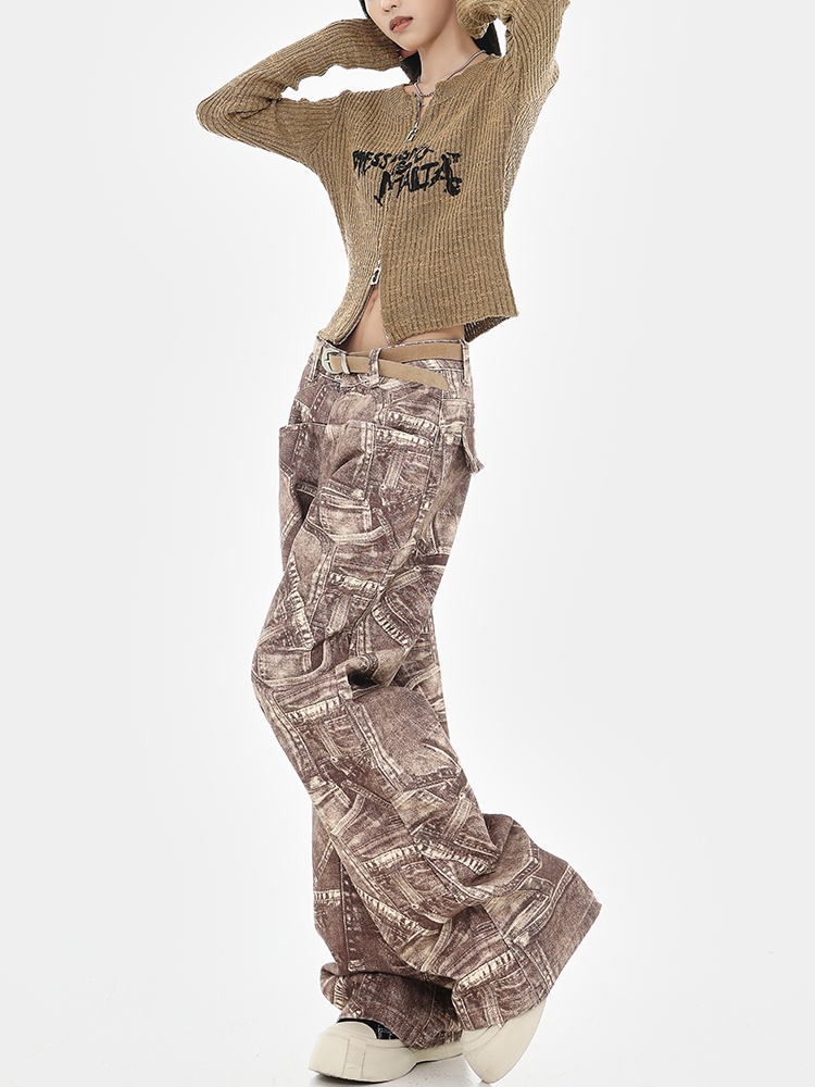 High-Waisted Straight-Leg Vintage Tie-Dye Print Jeans for Women - Early Autumn Wide-Leg Fashion Pants High-Waisted Straight-Leg Vintage Tie-Dye Print Jeans for Women - Early Autumn Wide-Leg Fashion Pants