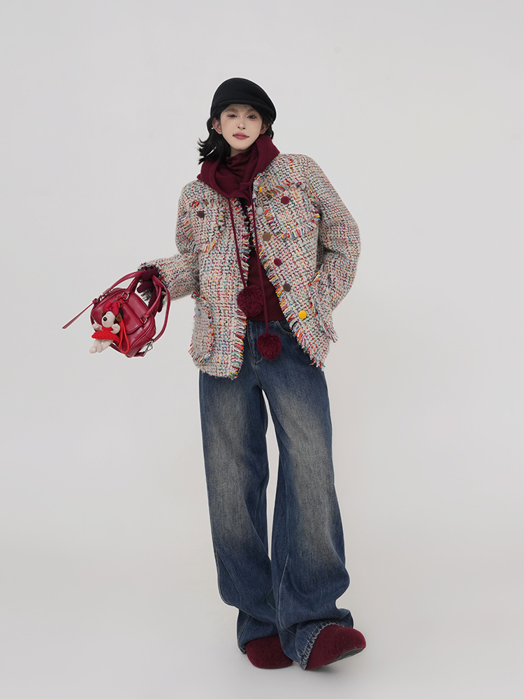 High-Waisted Thickened Wide-Leg Straight-Leg Jeans for Women - Blue Loose Floor-Length Winter Pants in Korean Style High-Waisted Thickened Wide-Leg Straight-Leg Jeans for Women - Blue Loose Floor-Length Winter Pants in Korean Style