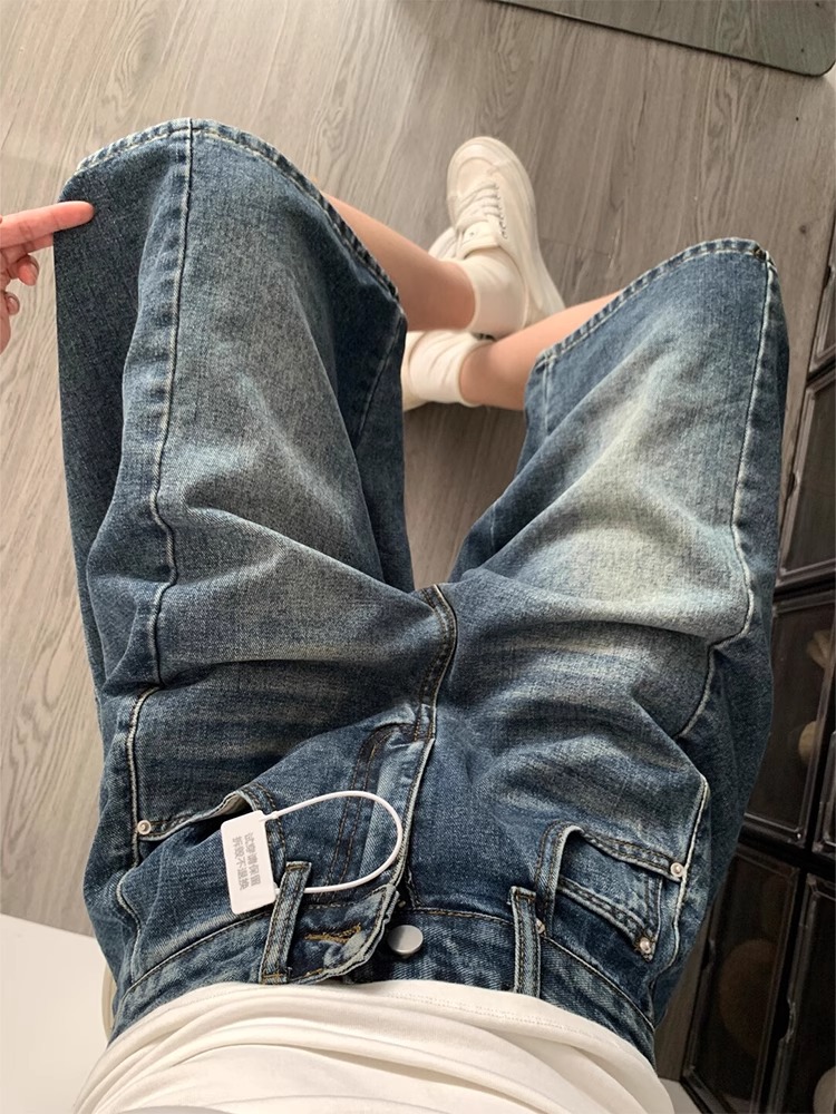 High-Waisted Vintage Wide-Leg Denim Shorts for Women - Casual Summer Mid-Length Loose Fit American Style