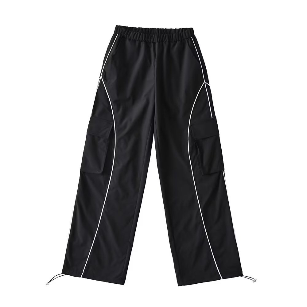 High-Waisted Wide-Leg Cargo Pants for Women - Vintage American Style Quick-Dry Jazz Dance Pants - Summer Casual Streetwear