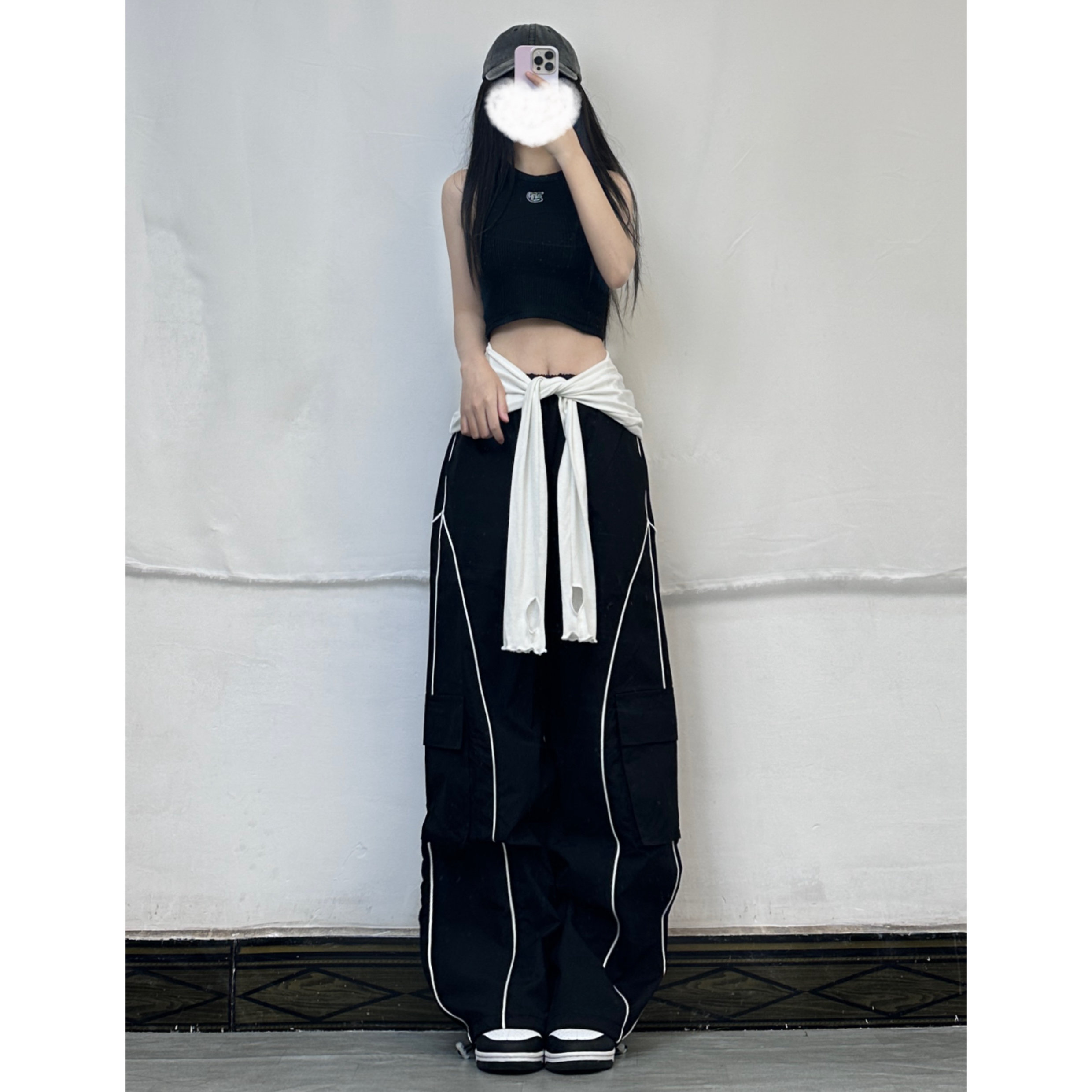 High-Waisted Wide-Leg Cargo Pants for Women - Vintage American Style Quick-Dry Jazz Dance Pants - Summer Casual Streetwear