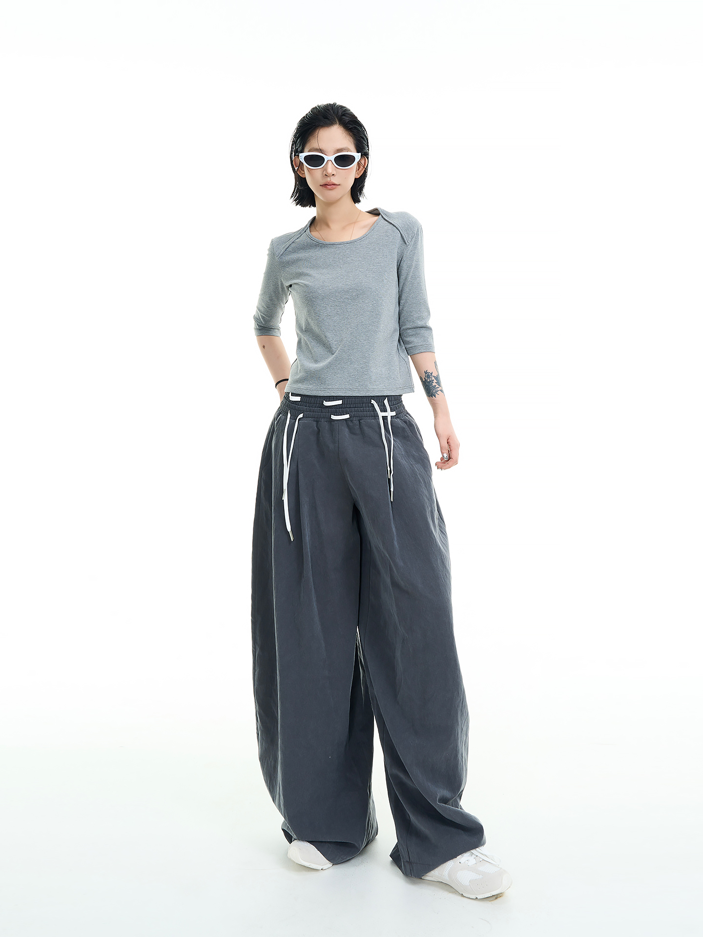 High-Waisted Wide-Leg Casual Pants for Women - Summer Korean Style Loose Floor-Length Trousers