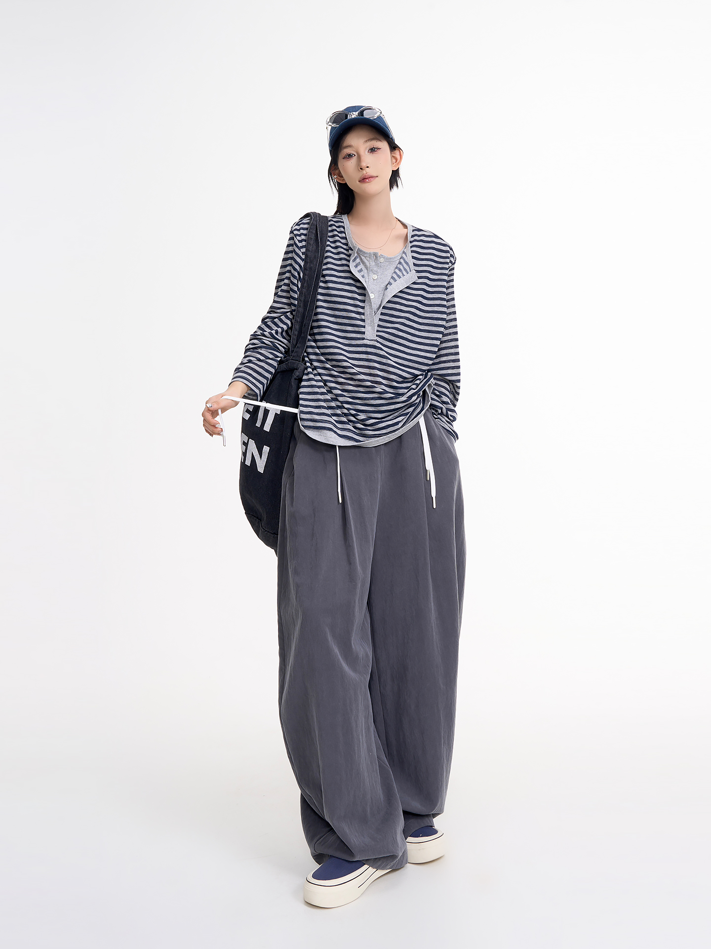 High-Waisted Wide-Leg Casual Pants for Women - Summer Korean Style Loose Floor-Length Trousers High-Waisted Wide-Leg Casual Pants for Women - Summer Korean Style Loose Floor-Length Trousers