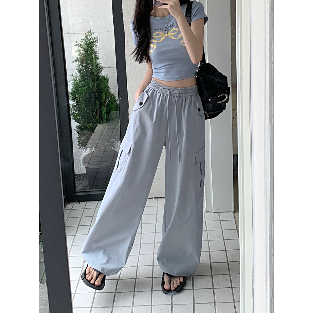High-Waisted Wide-Leg Jogger Pants for Petite Women - American Style Spicy Girl Jazz Dance Outfit High-Waisted Wide-Leg Jogger Pants for Petite Women - American Style Spicy Girl Jazz Dance Outfit
