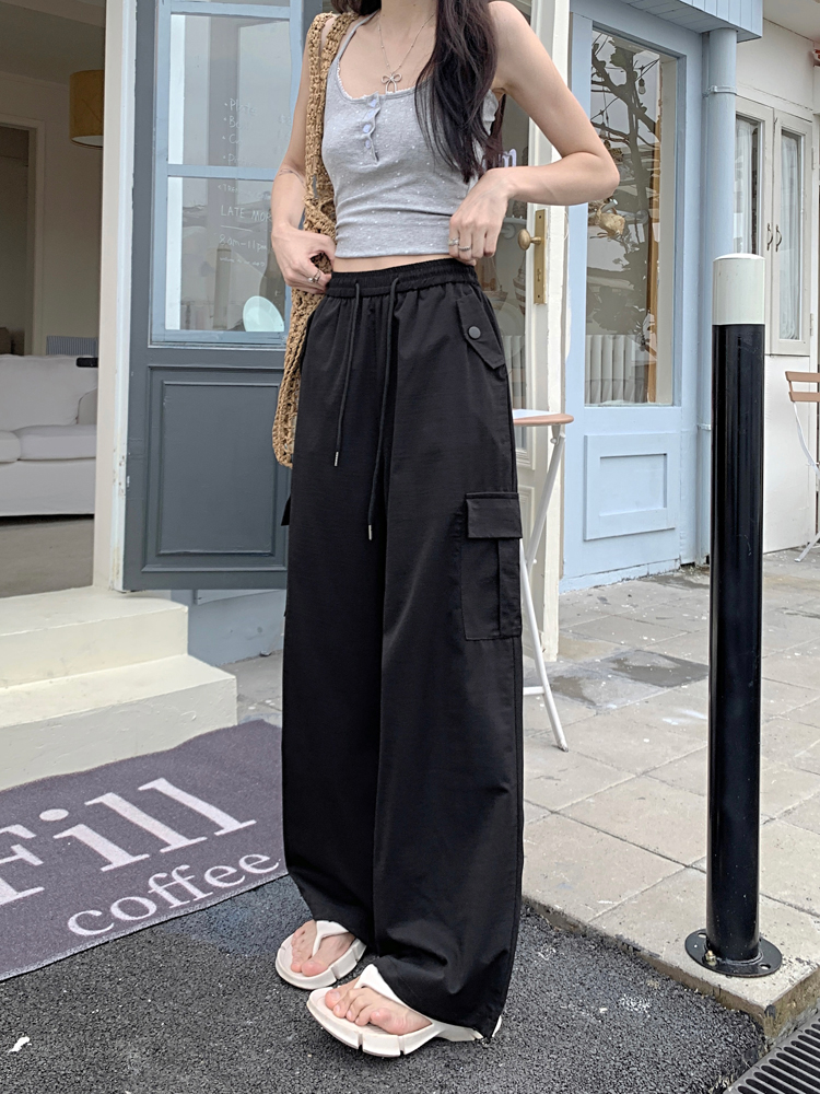 High-Waisted Wide-Leg Jogger Pants for Petite Women - American Style Spicy Girl Jazz Dance Outfit High-Waisted Wide-Leg Jogger Pants for Petite Women - American Style Spicy Girl Jazz Dance Outfit