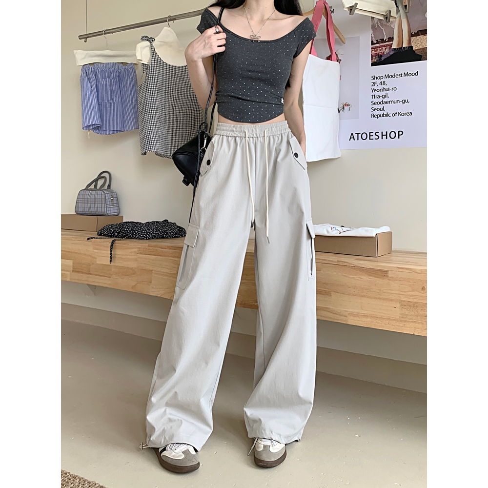 High-Waisted Wide-Leg Jogger Pants for Petite Women - American Style Spicy Girl Jazz Dance Outfit High-Waisted Wide-Leg Jogger Pants for Petite Women - American Style Spicy Girl Jazz Dance Outfit