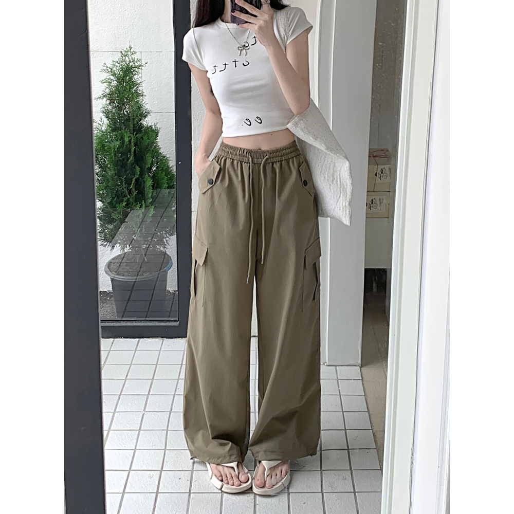 High-Waisted Wide-Leg Jogger Pants for Petite Women - American Style Spicy Girl Jazz Dance Outfit High-Waisted Wide-Leg Jogger Pants for Petite Women - American Style Spicy Girl Jazz Dance Outfit