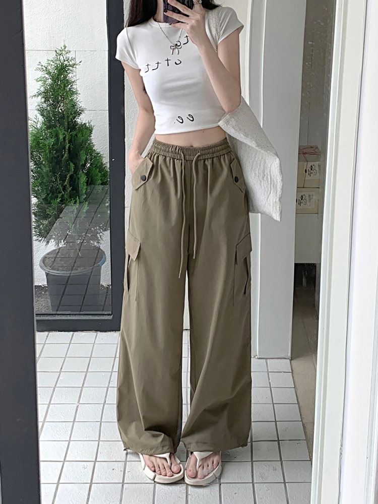 High-Waisted Wide-Leg Jogger Pants for Petite Women - American Style Spicy Girl Jazz Dance Outfit High-Waisted Wide-Leg Jogger Pants for Petite Women - American Style Spicy Girl Jazz Dance Outfit