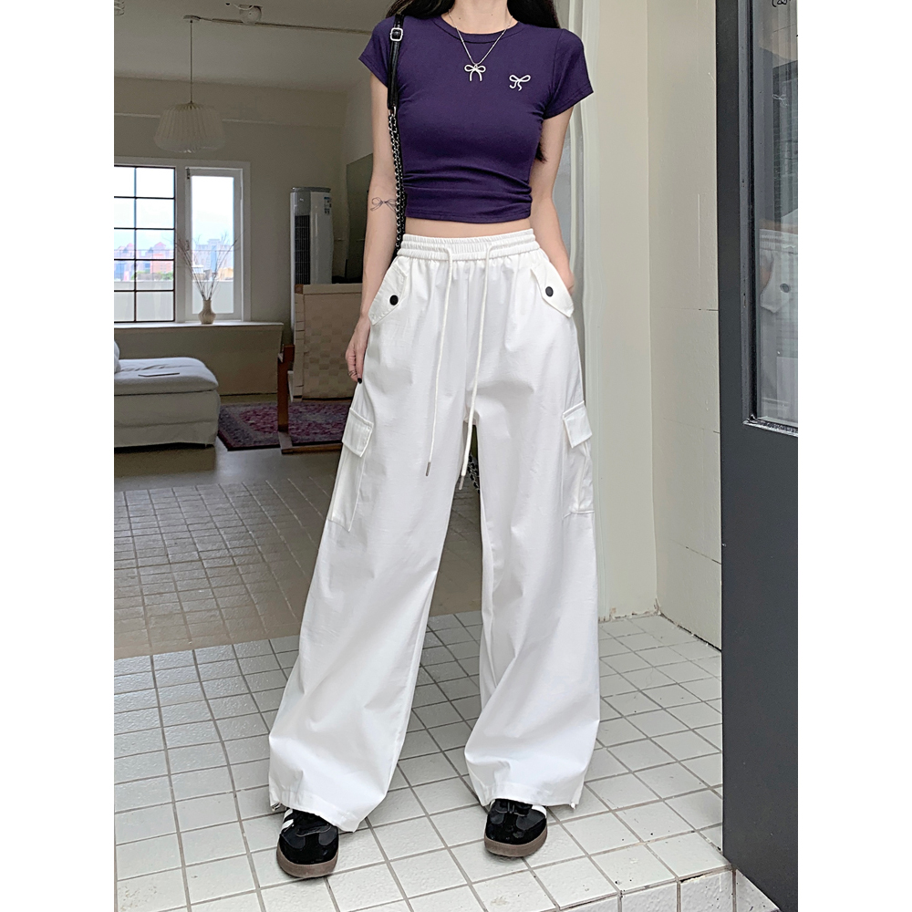 High-Waisted Wide-Leg Jogger Pants for Petite Women - American Style Spicy Girl Jazz Dance Outfit High-Waisted Wide-Leg Jogger Pants for Petite Women - American Style Spicy Girl Jazz Dance Outfit